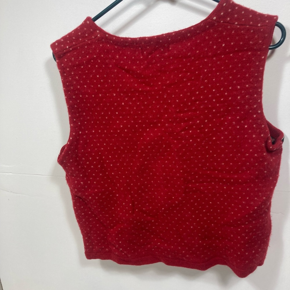 vintage 90s Eddie Bauer Lambs Wool Sweater Vest Medium Petite Fair isle. - Picture 7 of 9
